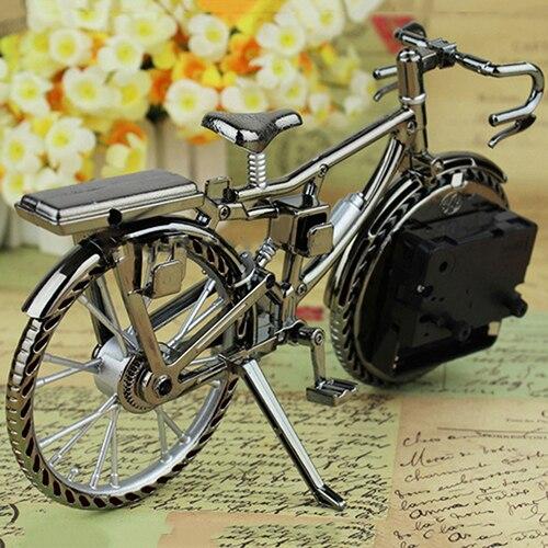 Vintage Arabic Numeral Bicycle Shape Creative Table Alarm Clock Home Decor