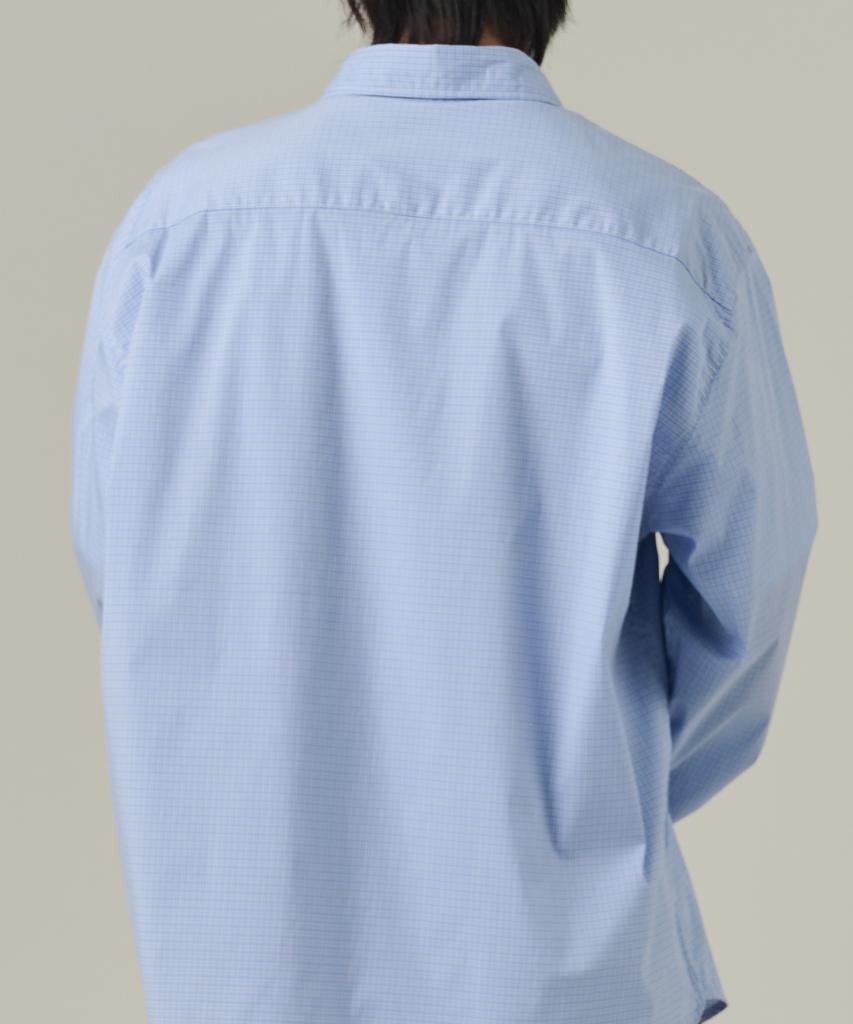 ANALOG MOOD Plaid Oversized Check Shirt (Light Blue)
