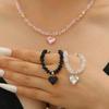 Sweet Cool Spicy Girl Style Hip Hop Imitation Zircon Crystal Heart Shaped Choker Necklace Pendant