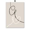 Beige Black Abstract Lines Figures Drawing Minimalist Wall Art Canvas Painting Posters And Prints Pictures For Living Room Decor