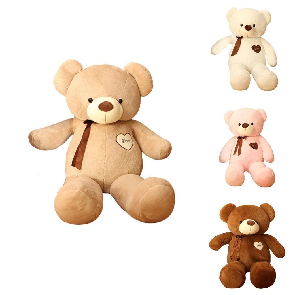 Genuine Teddy Bear Plushie With Silk Ribbon Perfect Gift For Baby Showers And Birthdays