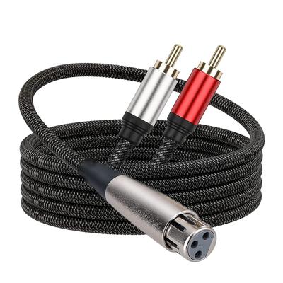 Профессиональный XLR-папа/мама на двойной RCA-папа Кабель-адаптер для стереоаудиосоединения для усилителя для наушников, микрофона