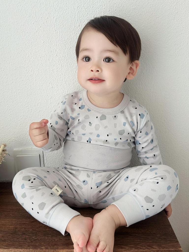 2025 Детский осенний теплый комплект из 100% хлопка: Форма класса А для мальчиков и девочек