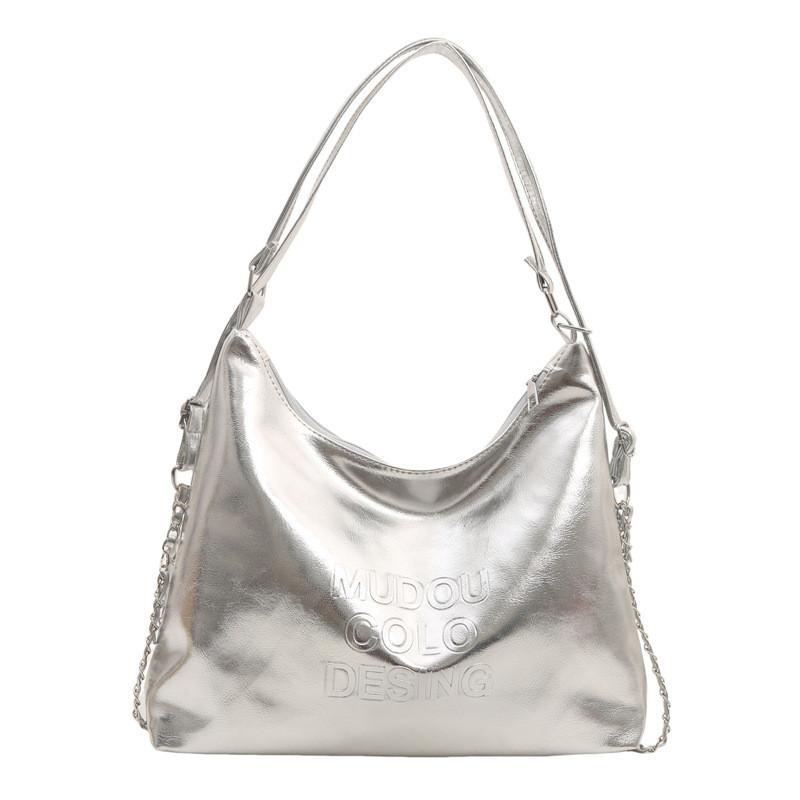 Korean Style Unisex Fashion Letter Embossed Pu Shoulder Bag For Daily Use