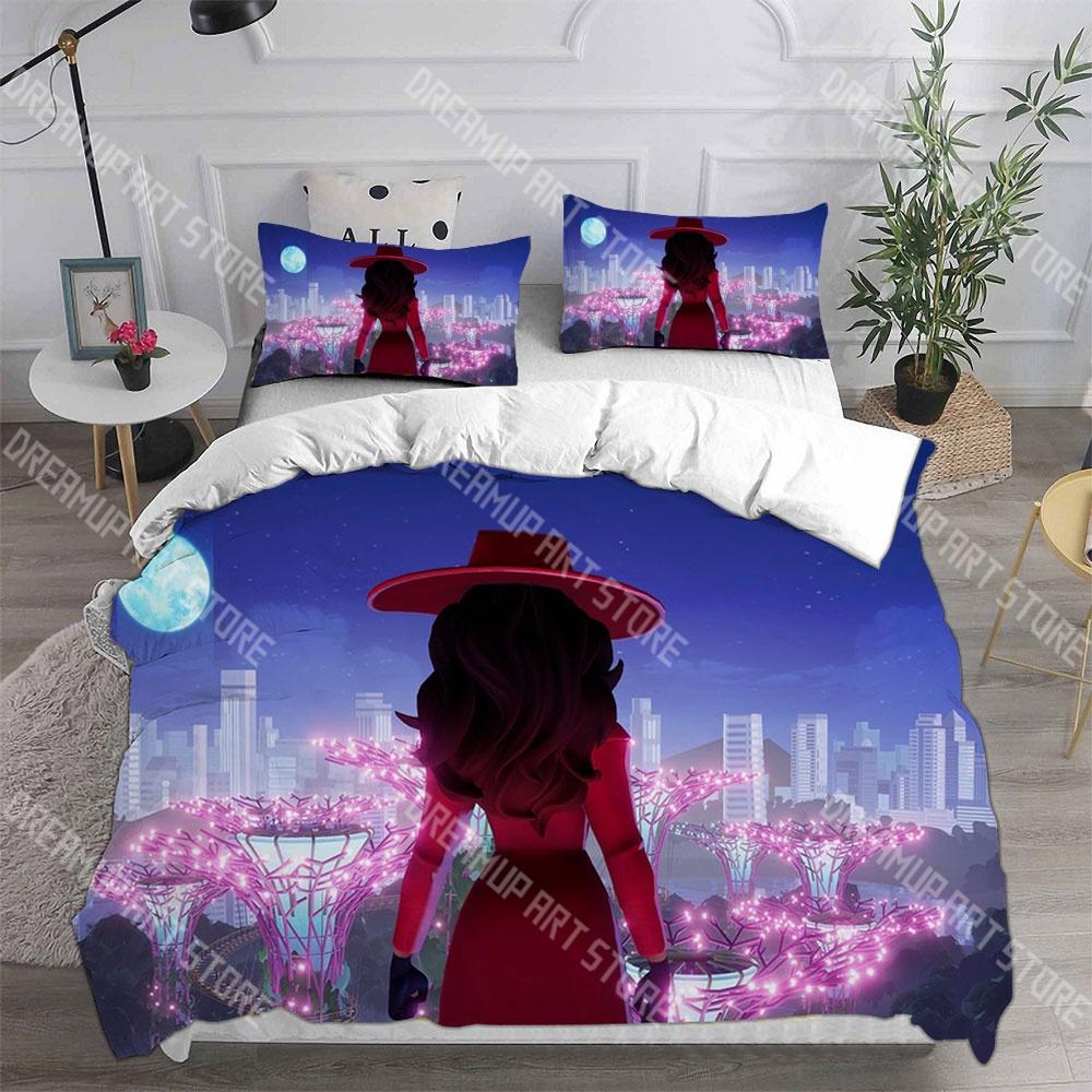 Set Biancheria da Letto Cartone Animato Moda Carmen Sandiego Singolo Gemello Matrimoniale Queen King Size Set Letto Set Copripiumino Set Lenzuola Camera da Letto Bambini