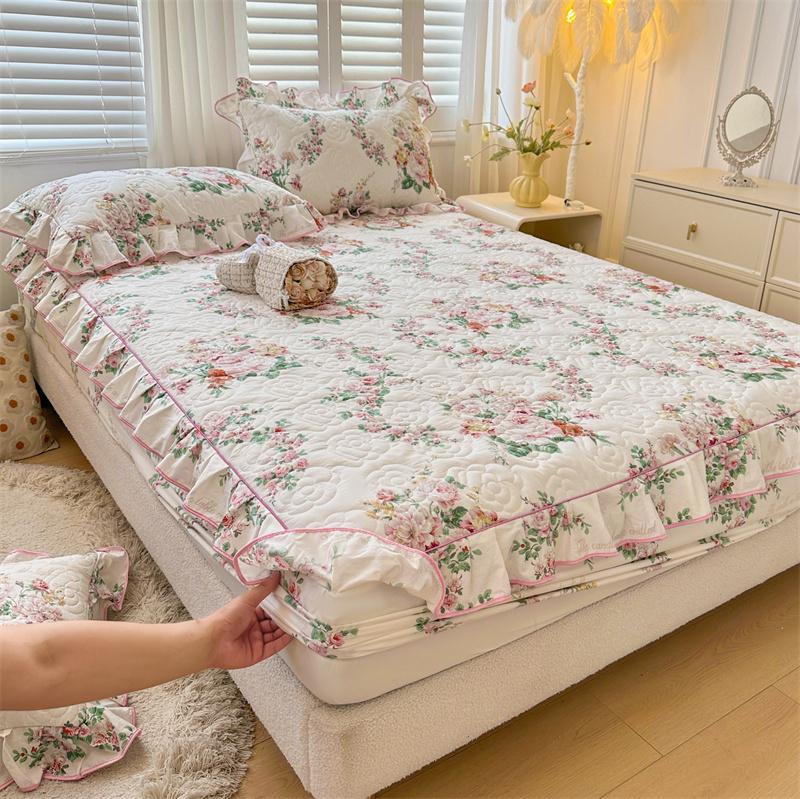 Покрывало, приятное для кожи, простое покрывало для кровати из чистого хлопка, эластичное постельное белье cubre colchón (Нет наволочки)