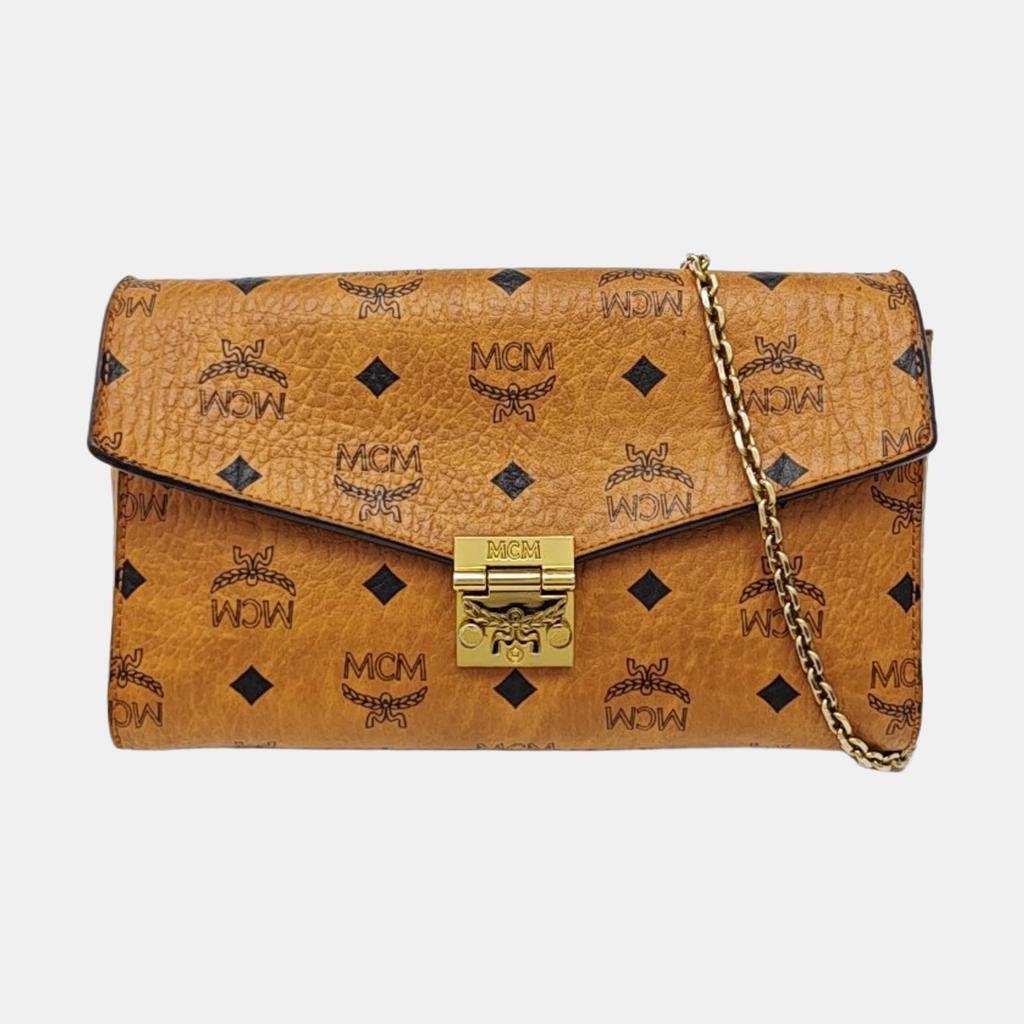 [Pre-Owned] Millie Visetos Classic Monogram Print Light Trendy Cool Girl Flap Chain Crossbody Bag Medium - Good #1GHTCBT