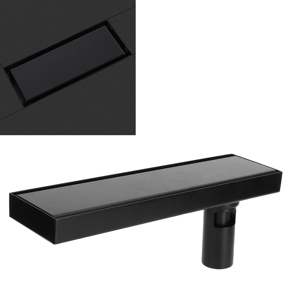 Слив для пола, 30 см, линейный скрытый слив для пола из нержавеющей стали 304, матовый черный со съемной крышкой