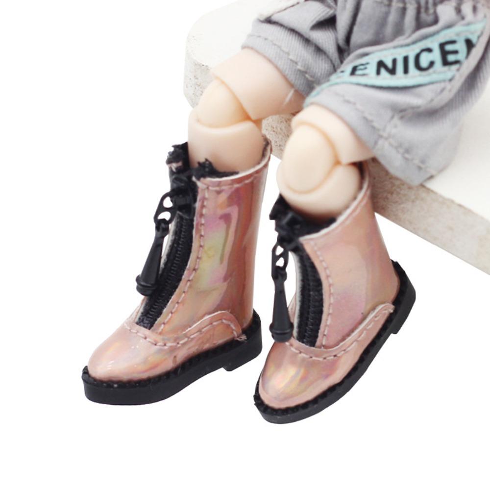 1 пара высоких кожаных ботинок для куклы Obitsu 11, металлическая молния, 1/12, ботинки для куклы BJD, Holala