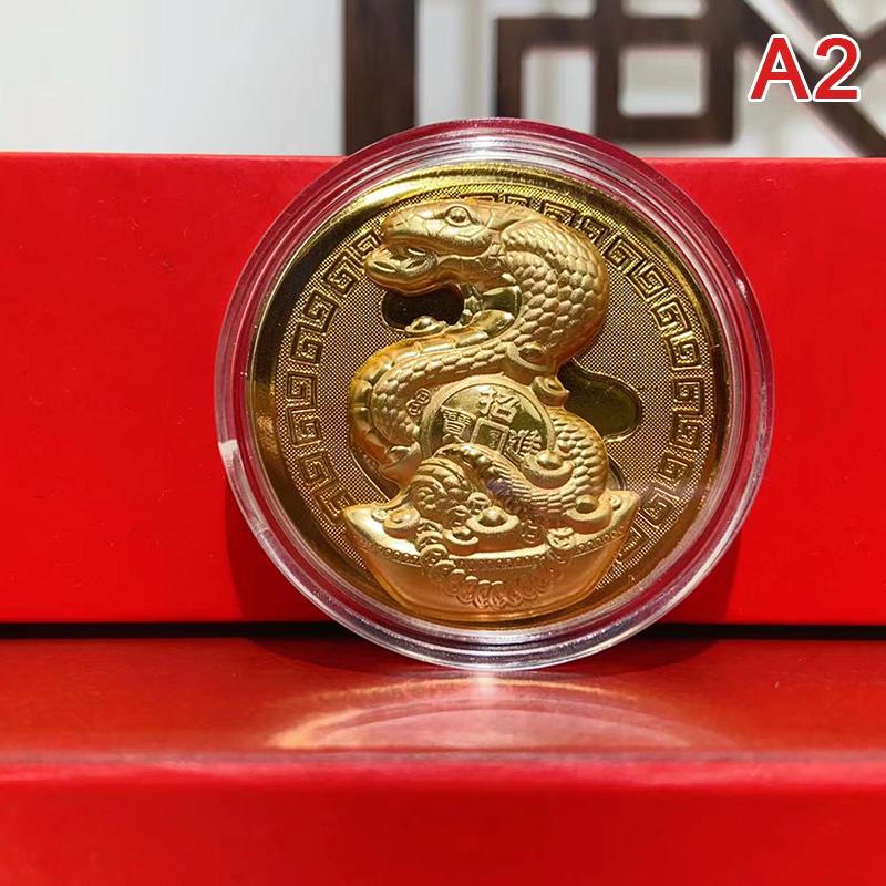 1 Pcs  New Year Of The Snake Commemorative Coins Chinese Zodiac Medals 3D Relief Coins Collectibles