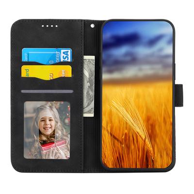 Противоударный чехол для телефона DIERFENG DF-03 для iPhone 13 mini 5,4 дюйма, чехол-подставка, кошелек, из искусственной кожи с тиснением линий