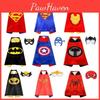 Плащ супергероя для взрослых и детей, накидка с маской для незабываемого костюма на Хэллоуин
