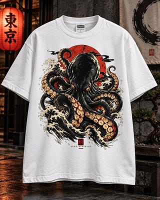 Japanese Octopus Graphic T-Shirt | Premium Heavyweight Streetwear Cotton Tee