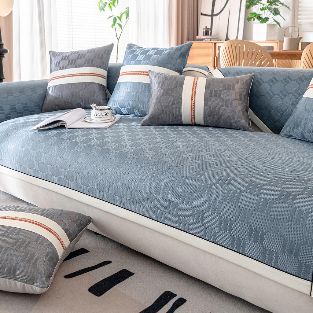 Summer Cool Ice Silk Sofa Cushion Modern Simple Non-Slip Sofa Cover  New Seat Cushion Summer Mat