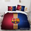 Size 3D Printed Football Club Standard Bedding Three-Piece Quilt Cover Pillowcase