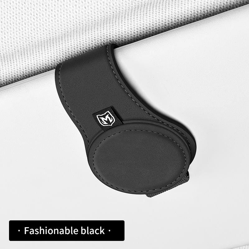 Magnetic Car Auto Sun Visor Eyeglass Hanger Clip Leather Glasses Holder Multi-Function Universal Automobile Accessories Storage