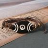 Retro Tibetan Beef Bone Dog Tooth Bracelet Engraving Dzi Bead Yak Bone Personalized Men's and Women's Hand Rope Scenic Jewelry