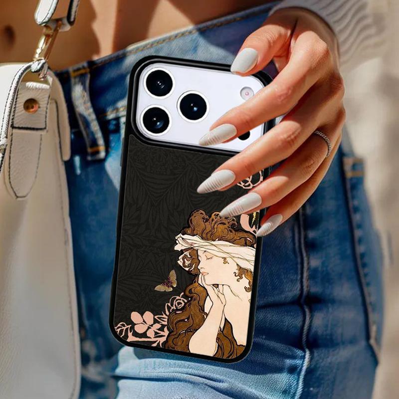 Alphonse Mucha Painted Phone Case For iPhone 17 Air 14 15 13 12 Max Cover For Apple 14 15 16 16e 11 Pro Max Plus Coque