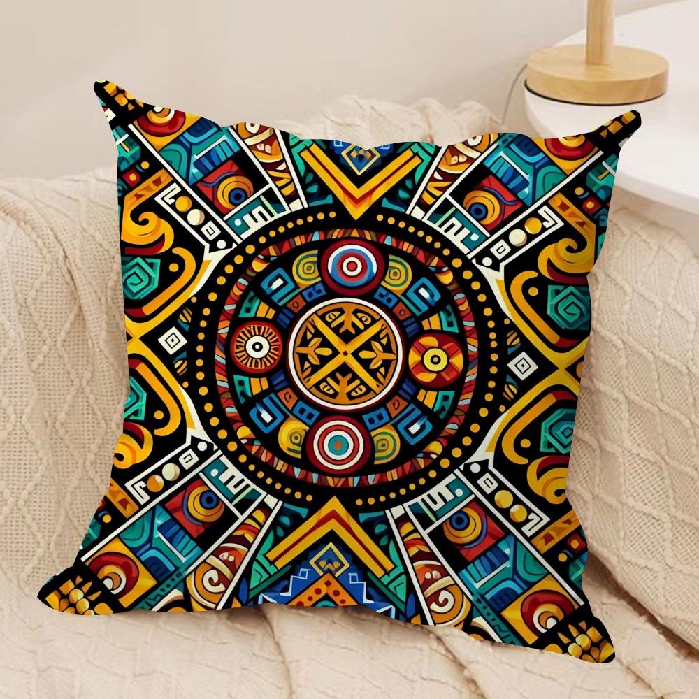 African Living Art Cushion Cover Soft Plush Fabric DoubleSided Printed Cushion Covers for All Seasons Home Decor