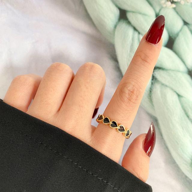 Новые креативные милые красочные двухслойные кольца в форме сердца с надписью «Любовь», винтажные металлические кольца в форме сердца для женщин и девочек, модные ювелирные изделия