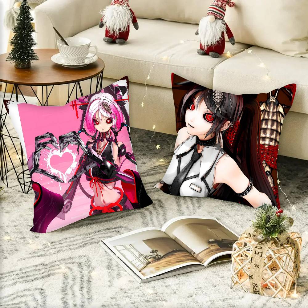 Странная Эстетика Милая Девочка Кальций Мику Наволочка Квадратная Подушка Спальня Диван Отдых Комфортная Подушка Автомобиль Домашний Декор