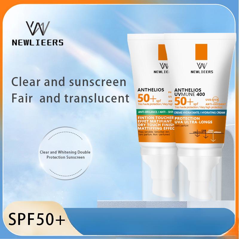 Изоляция SPF50 + Контроль жирности кожи лица Матовый Прозрачный Увлажняющий Уход за кожей Солнцезащитный крем