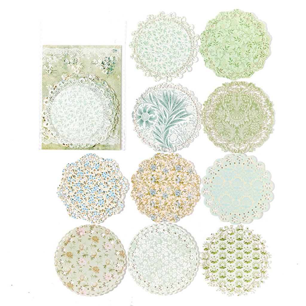 10 шт. кружевные бумажные наклейки декоративные винтажные вырезанные кружевные наклейки для скрапбукинга для ведения журнала Pho