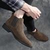 Suede Leather Luxury Men Ankle Boots Original Short Casual Shoes British Style Autumn Winter Boot