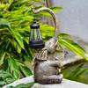 Resin Elephant Statue Garden Decorations Landscape Lights Props Solar Garden Figurine Lamp Retro Desktop Craft Outdoor Ornaments