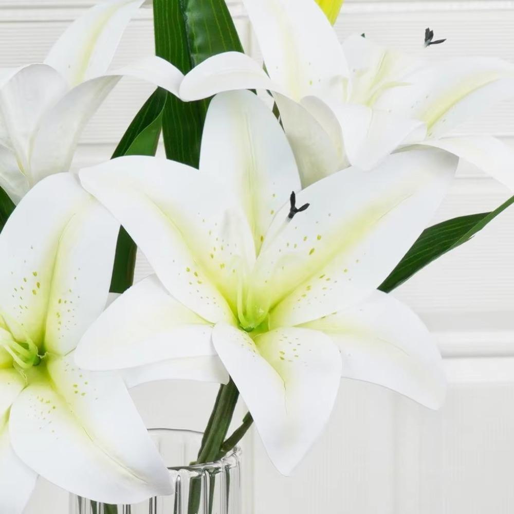 Silk Fake Lily Bouquet 65cm Wedding Bridal Bouquet Artificial Lily Flower  for Home Wedding Decor