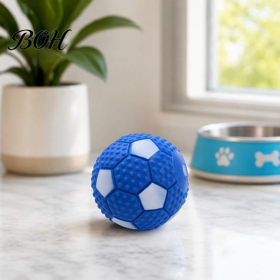Dog Chew Ball Toy Ball, Sound-Producing Rubber Durable Pet Safe Toy, Cleans Teeth Interactive Training Outdoor Play Cleaning