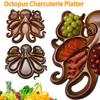 Octopus Charcuterie Platter Novelty Unique Serving Tray Board for Cheese Meats & Fruit Cheese Platter Gift for Seafood Lovers