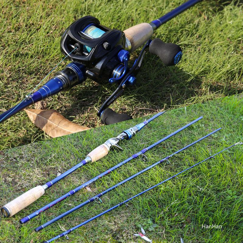 Рыболовная удочка спиннинг из углеродного волокна 4 секции 2,1 - 2,4 м бренда Sougayilang Bass