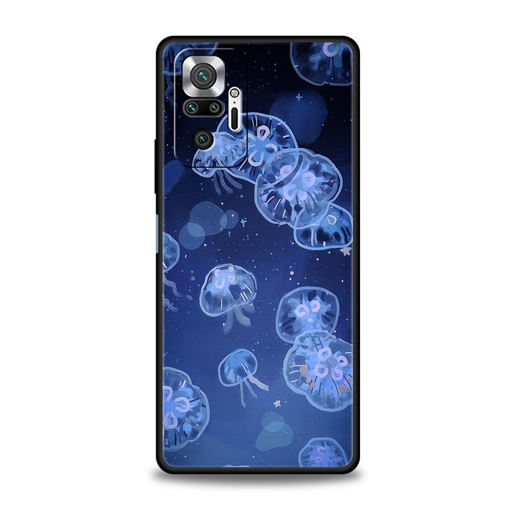 Парный чехол для телефона с дельфином и китом Для Xiaomi Redmi Note 14 13 12 Pro Plus 5G 9S 9 10 11 4G 14C 13C 12C 10C 9C 9A Мягкий чехол