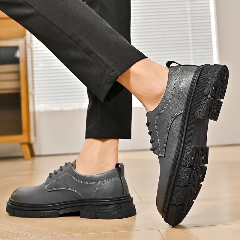 Leather Shoes Men's Summer New Authentic Leather British Style Casual Business Wear Low-Top Work