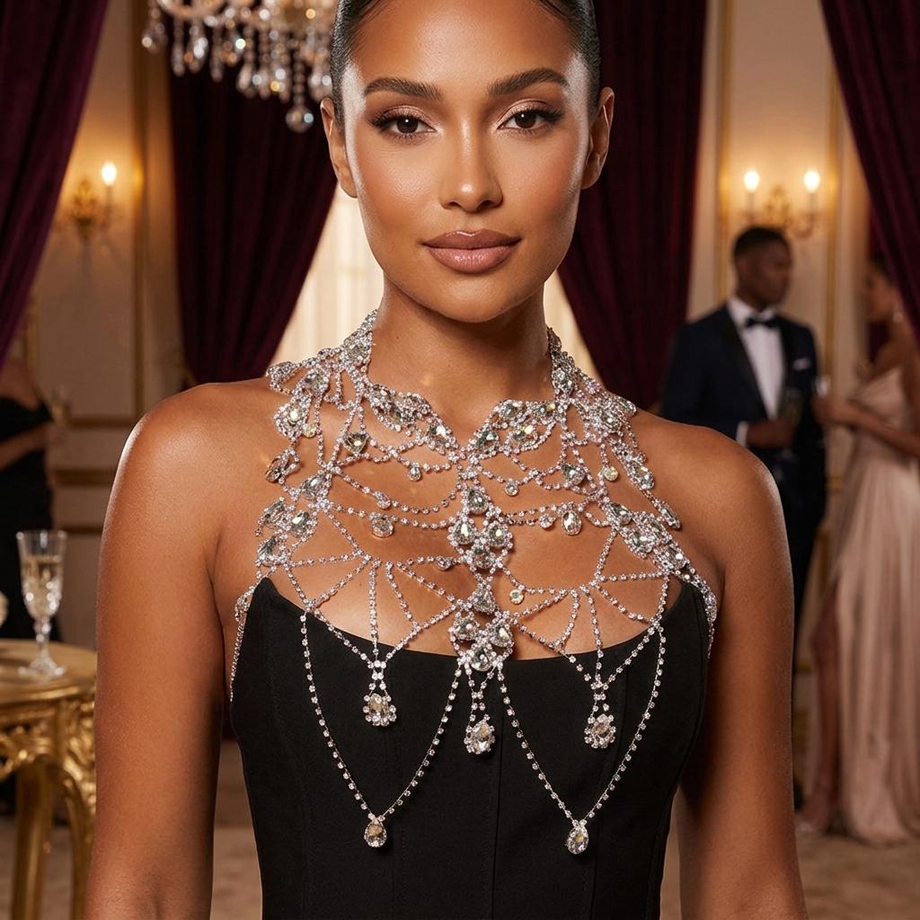 Women Multi Layer Pendant Body Chain Fashionable Sensual Accessory For Party Beach Alloy