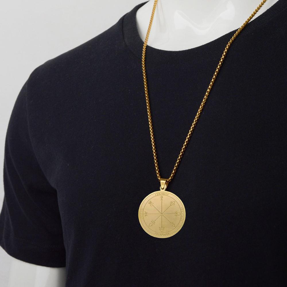 Talisman of Protection Good Luck Wealth Seal of Solomon Stainless Steel Necklaces Pendants Women Men Jewelry