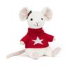 Jellycat Серия «Лесные животные» Комбинезон «Мышонок Джой» Милая забавная кукла Плюшевая кукла Высота 18 см
