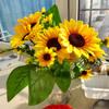 1 пучок искусственных цветов, реалистичный букет искусственных цветов, свадебный букет, 24 подсолнуха, домашний декор, шелковый подсолнух