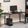 Computer Desk Writing Table Home Office Work Study w/ Metal Frame Melamine MDF Adjustable Feet Stable Black