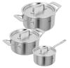 KUHN RIKON сотейник (набор из трех элементов) CULINARY FIVEPLY stainless steel 5-ply INDUCTION