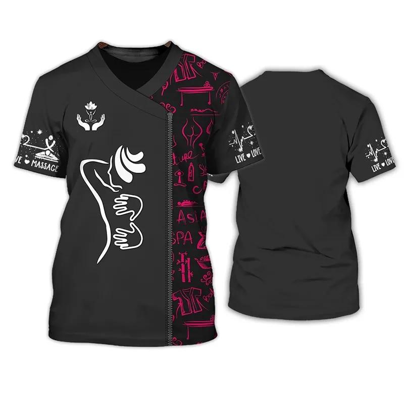 Massage Therapist 3D Print T-shirt Uniform Workwear Woman Men Streetwear T Shirts Harajuku Tees Tops Unisex Oversized Clothing