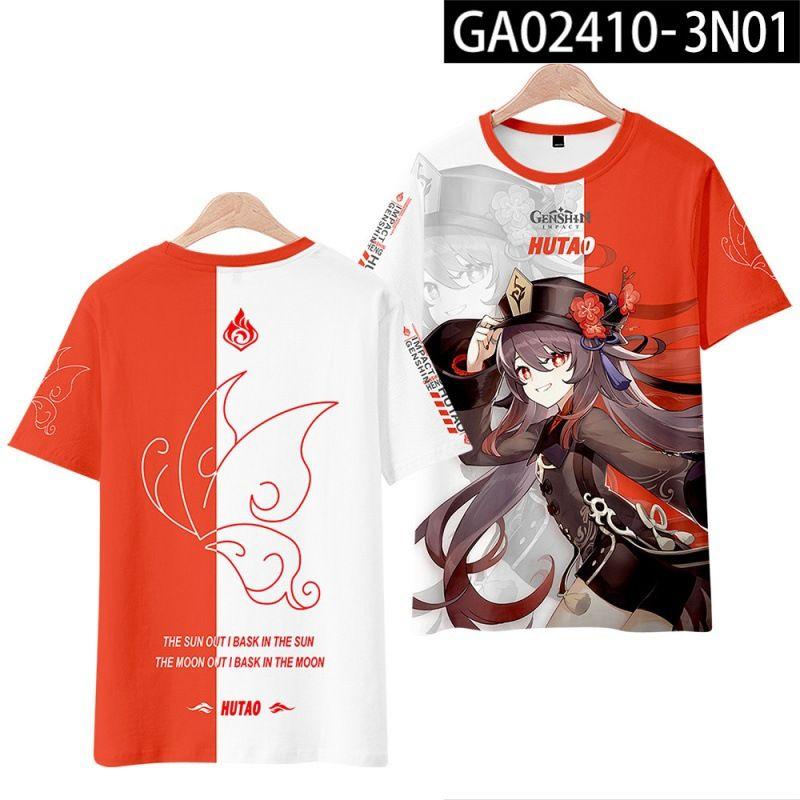 Футболка с коротким рукавом Genshin Impact Thunderbolt General Surrounding Ten Thousand Leaves and Kerry cos