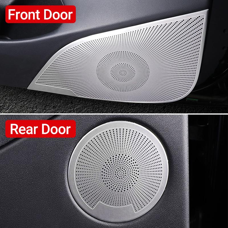 Для модели Tesla 3 Y 2022 2023 2024 нержавеющая сталь дверь автомобиля аудио динамик крышка громкоговоритель твитер отделка чехол