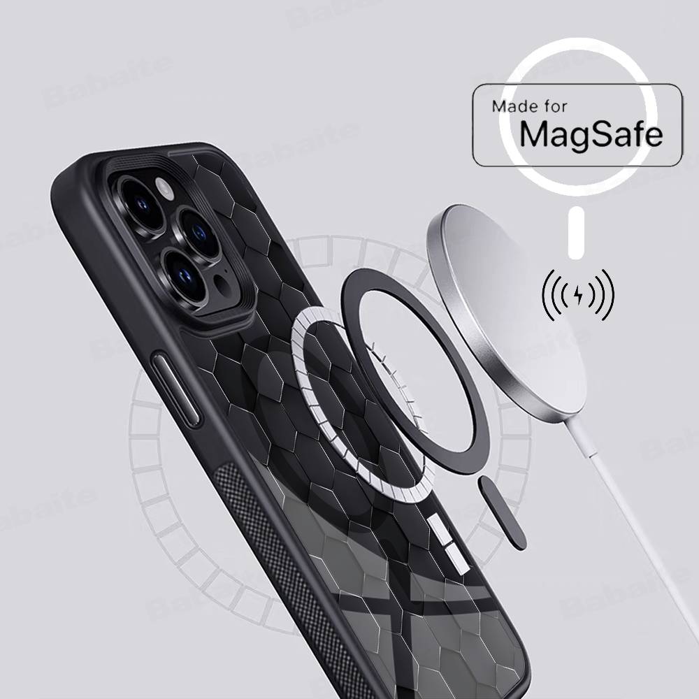 Модный дизайн соты Чехол для телефона Для IPhone 17 Air 16 15 14 13 12 11 Pro Max Plus Для Magsafe Беспроводная зарядка Чехол