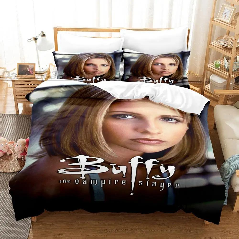 Постельное белье Баффи Истребительница вампиров Односпальный Двуспальный Полный Королевский Кинг Размер Комплект постельного белья Взрослый Мальчики Спальня Комплекты пододеяльников 3D Постельное белье 135X200