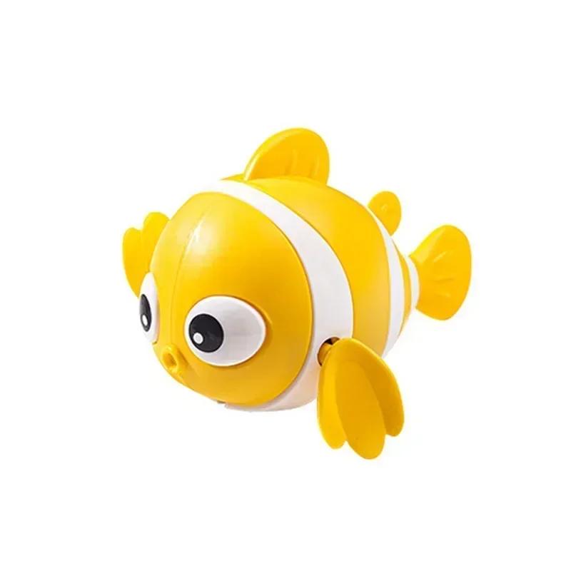 Bath Playthings Cute Swimming Clown Fish Bath Toy ideal for Toddlers Floating Wind Up Playthings ideal for Boy Girl Latest Born Infant Bathtub Baby