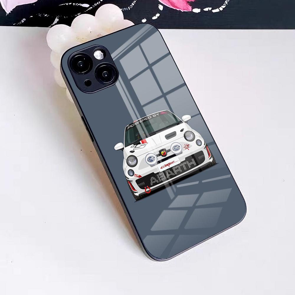 Чехол для телефона A-abarth для iPhone 17 Pro Max 16 15 14 Pro Max 13 11 X Xs Xr 8 7Plus Стеклянная крышка