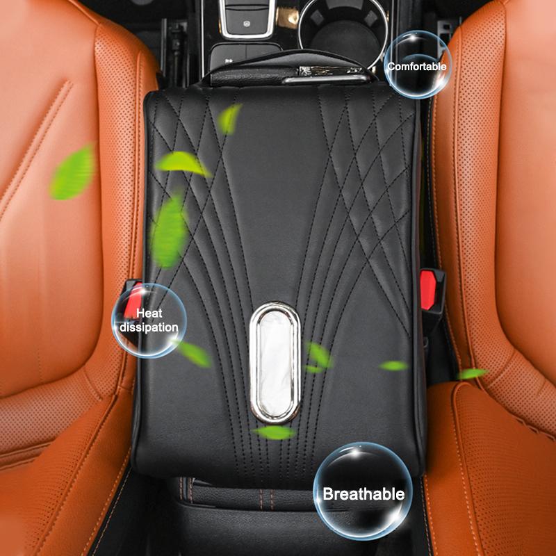 Подлокотник из пеноматериала с эффектом памяти SEAMETAL, подушка для автомобильного подлокотника, универсальная подушка для консоли с удлинителем для сумки для хранения