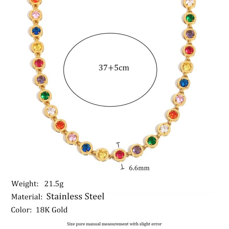 Geometric Zircon Crystal Titanium Steel Bracelet Women Lightweight Luxury Minimalist Jewelry Set